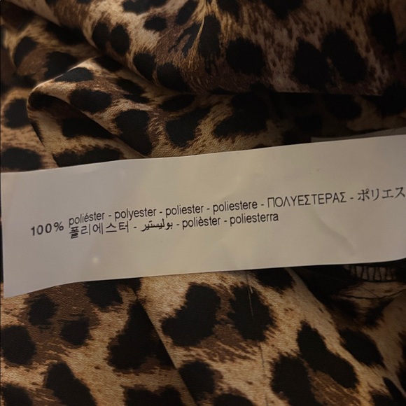 Zara Leopard Print Chiffon Blouse Relaxed Full Sleeve Pockets Sexy Sz XL Career - Picture 11 of 11